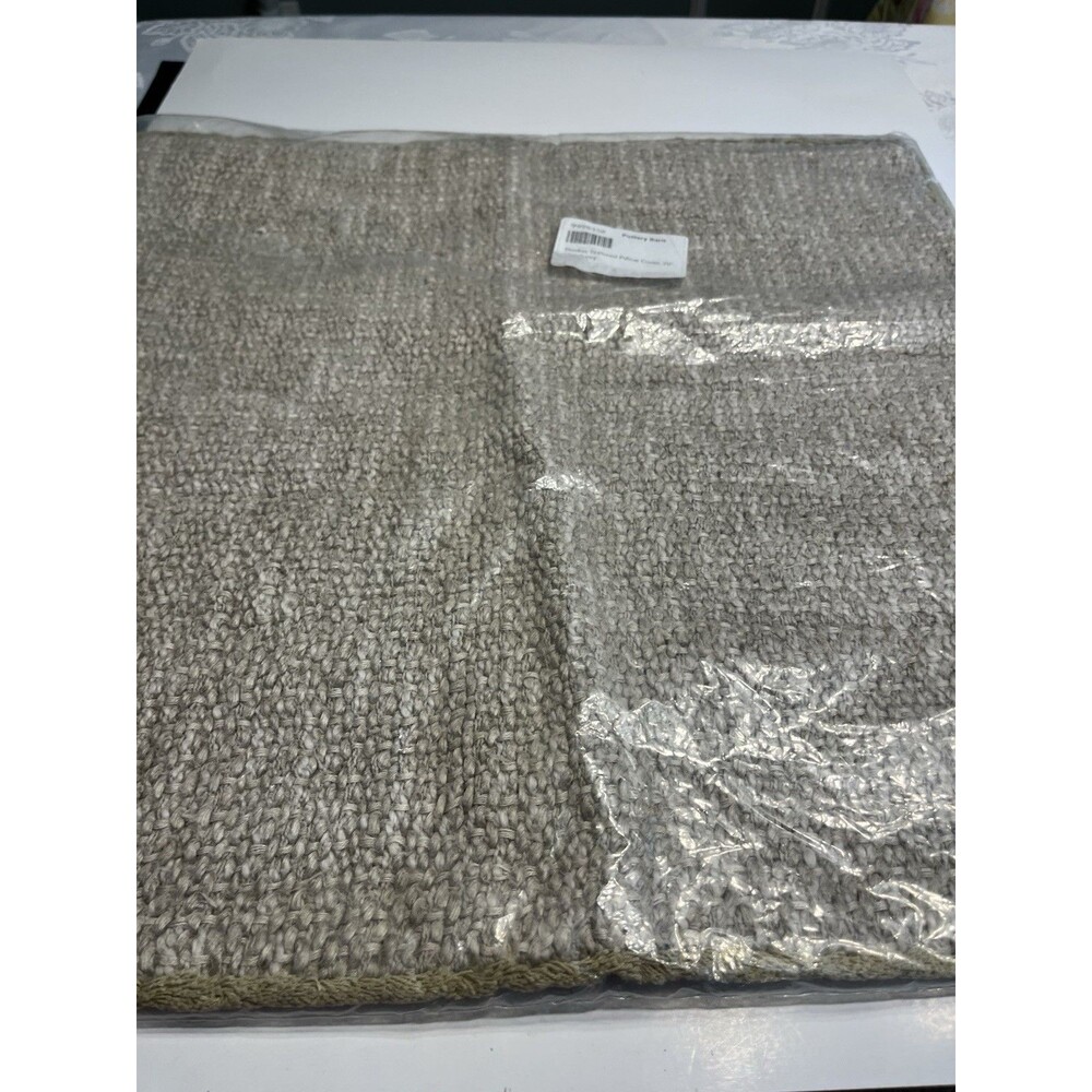 Pottery Barn Duskin Textured Pillow Cover Flax Ivory 20”x20” Neutrals New w Tags - Picture 2 of 13